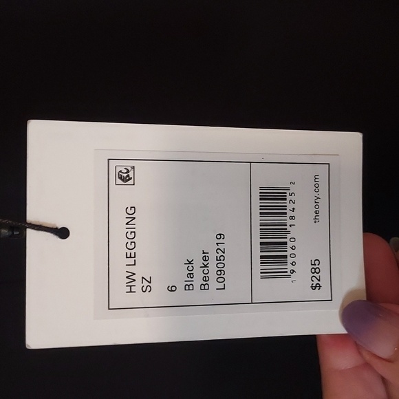 Theory Becker High Waist Black Legging Zip Leg Pants - Picture 10 of 12